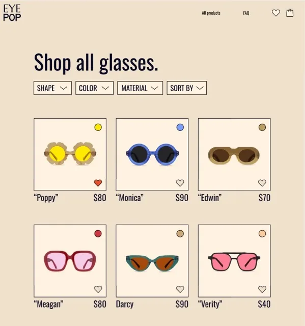 Eyewear Webshop – visual 3