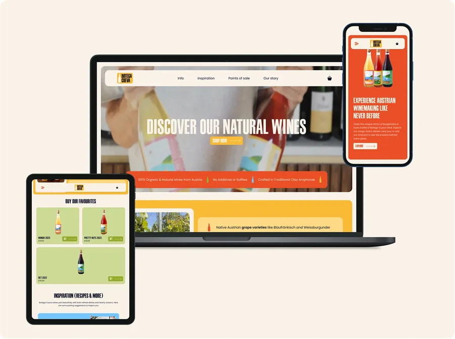 Natural wines site – project cover